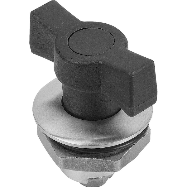 Quarter-Turn Lock Small Version, D=32, H=18, Stainless Steel 1.4404, Comp:Stainless Steel